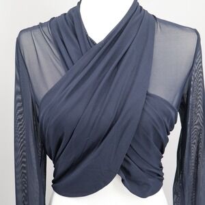 BARDOT Aliyah Crossover Top Womens XL Navy Siren Contemporary Party Event NWT